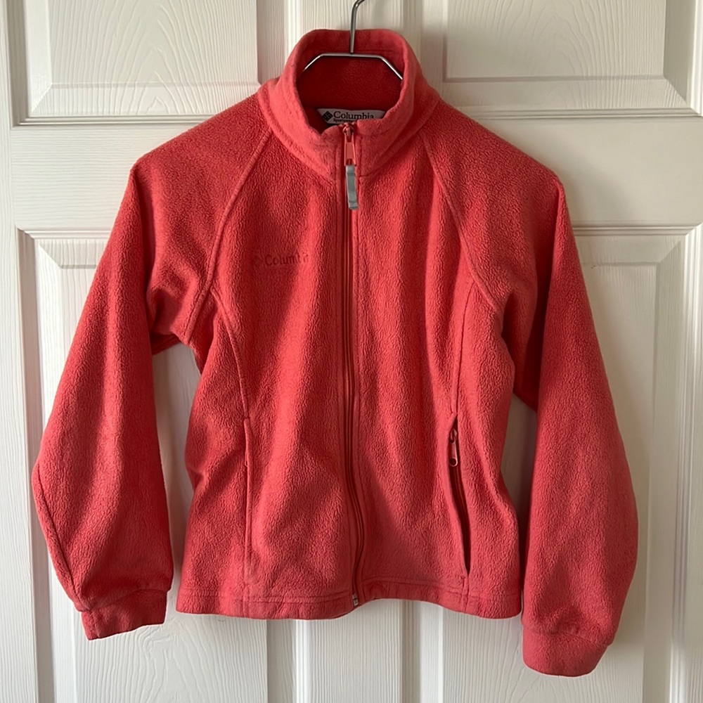 Columbia Orange Fleece Zip Up, Girls Size 10-12‎